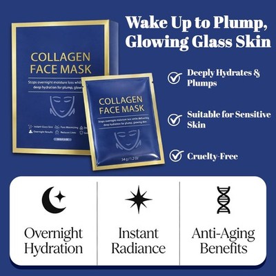 Skinklean Collagen Face Mask Deep Hydration Gentle Lightweight for