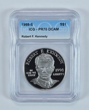 1998-S Robert F Kennedy Commemorative Silver Dollar PR70 DCAM ICG *2053