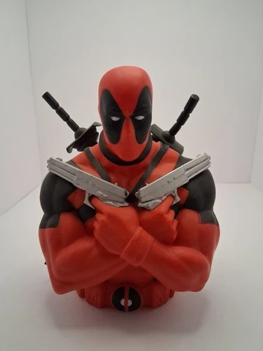 Marvel Deadpool Character Collectible Plastic Piggy Bank Original Red Black