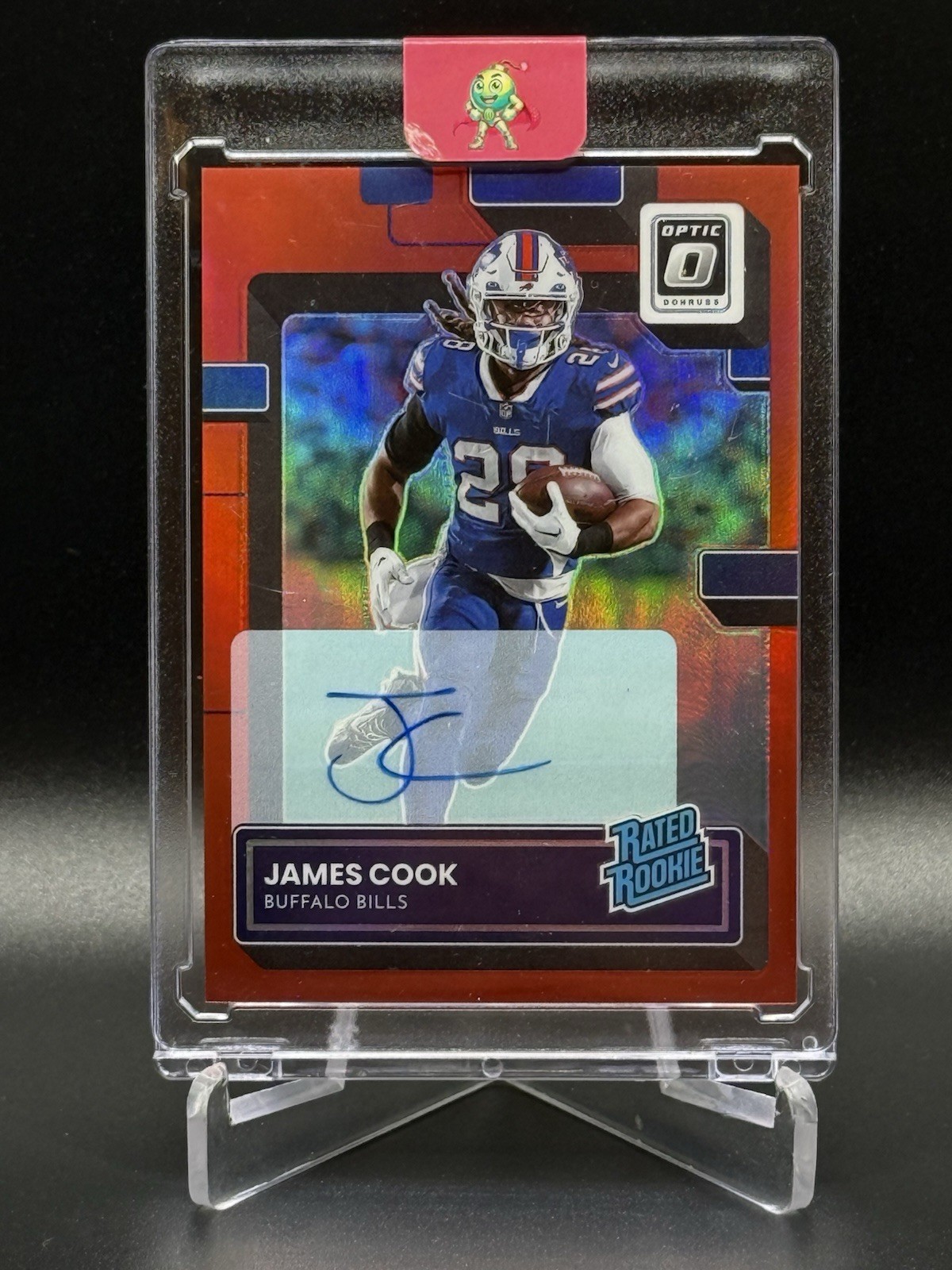 2022 Panini Donruss Optic -Rated Rookie James Cook #215 Red Prizm Autographs /75