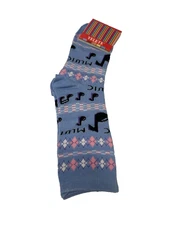 1 pair YELETE womens music knee high crew socks size 9-11