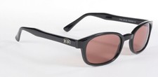 KD's  1 Biker Sunglasses,  Black Frame/ Rose Lens, Comes W/Free Pouch 