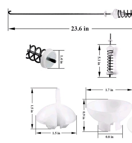 Kit de varillas de suspensión para lavadora W10780048 para Whirlpool Amana Maytag paquete de 4 - Imagen 5 de 5