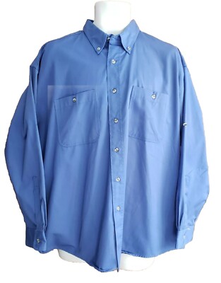 Uniforms To You Chicago Mens Adjust Sleeve Periwinkle Blue Work Shirt Large NWOT