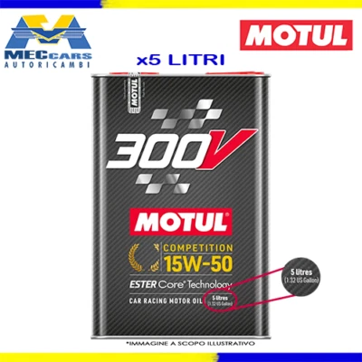 5 LITRI MOTUL 300V COMPETITION 15W50 LUBRIFICANTE MOTORE 100% SINTETICO 4 TEMPI