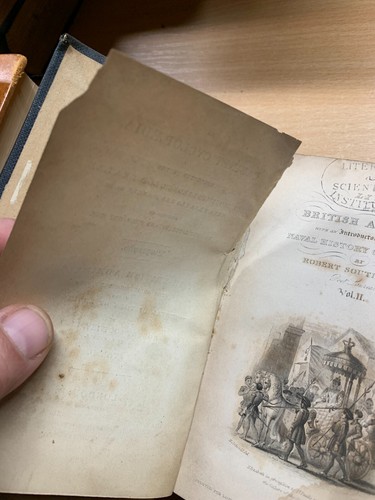 1833 "Almirantes británicos" Robert Southey Vol II PEQUEÑO LIBRO ANTIGUO TAPA DURA (P4) - Imagen 6 de 15