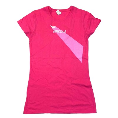 Maroon 5 Juniors Airplane Babydoll Tee Gaziani T-Shirt - Pink - L