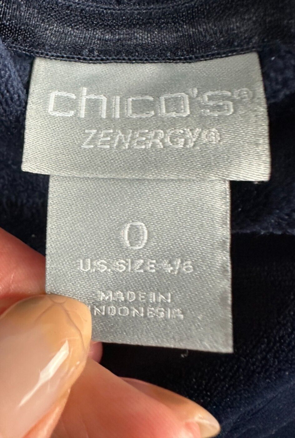 Chicos Zenergy Velvet Tunic Hoodie Pullover Blue … - image 8