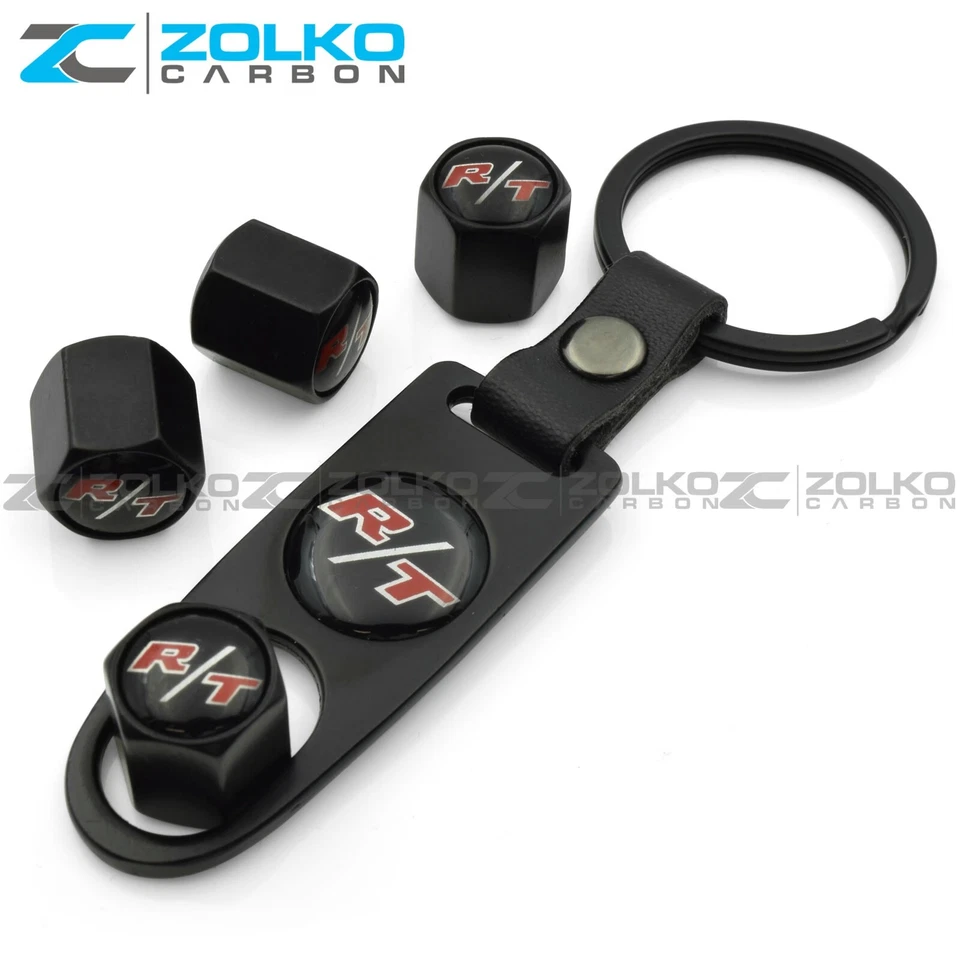 TAPAS DE VÁSTAGO DE VÁLVULA + LLAVERO RUEDA NEUMÁTICO NEGRO - VENDEDOR DE EE. UU. Foto 2 de 4