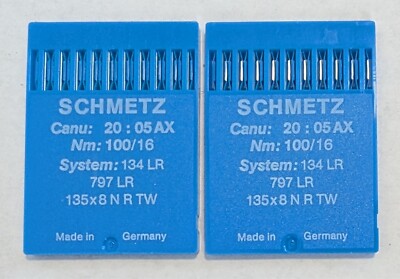 20 SCHMETZ 134LR (797 LR, 135x8 N R TW) size Nm: 100/16 Sewing Needles