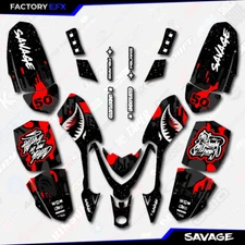 Black Red Savage Camo Racing Graphics kit fit Polaris Predator 50 ATV Decal 06+
