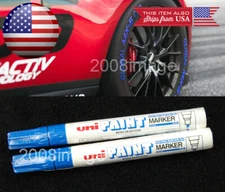 2x Blue Waterproof Oil Based Pen Paint Marker For All Types Seasons Terrain Tire
