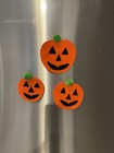 3 handmade halloween pumpkin decor refrigerator magnets orange assorted size — photo 3