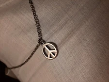Americsn Eagal Outfitters Adjustable Peace Sign Necklace 22 Inch 