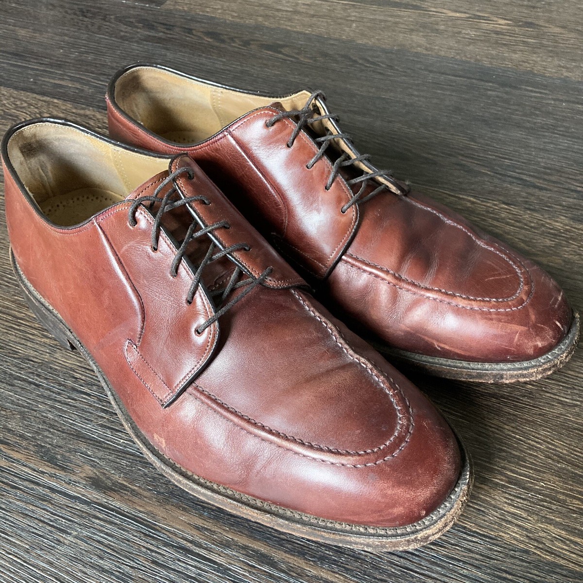 Johnston & Murphy Cognac Brown Leather Derby Oxfords Johnston & Murphy Leather Upper Brown Dress Shoes for Men  main image 2