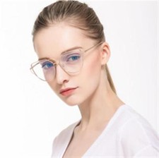 Silver Frame Women Clear Glasses New Style Gentle Aviator Clear Lens Unique