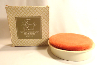 VINTAGE AVON BEAUTY DUST REFILL WITH PUFF CANDID 6OZ. 