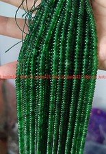 100 Natural 2x4mm Smooth Dark Green Jade Rondelle Gemstone Loose Beads 15" AAA