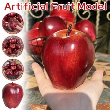 6 Artificial Realistic Red Apple Fake Fruit Food DecoratIve Decor Kitchen Home