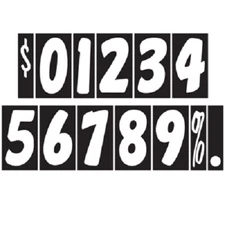 EZ 7 1/2" white black Vinyl Windshield Numbers Digits Car Lot Pricing Stickers