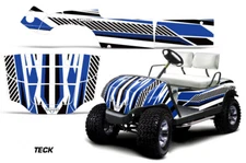 Cart Graphics Kit Decal Sticker For Yamaha Golf Cart 1995-2006 Teck Blue