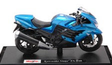 MODELLINO MOTO MAISTO STATICO KAWASAKI NINJA ZX-14R BLU MODELLISMO SCALA 1:18
