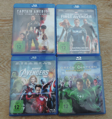4 x Blu-Ray Marvel Avengers, Green Lantern, First Avenger