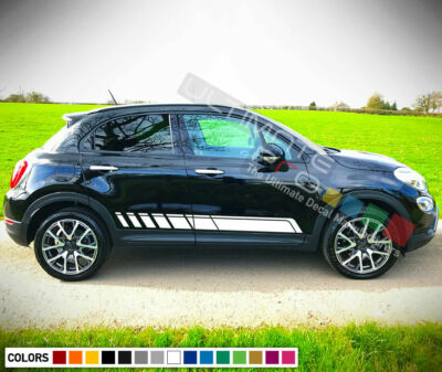 Seitenaufkleber Aufkleber Vinyl Rocker Stripes für Fiat 500X Racing 2015-2020 Chrom