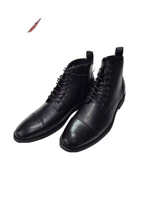 jf j.ferrar Black Lace-Up Leather Ankle Boots J. Ferrar Black Boots for Men for Sale | Shop New & Used  main image 4