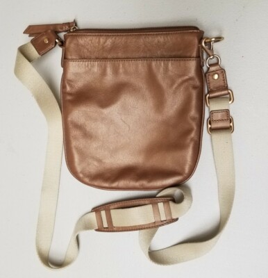 Authentic COACH Crossbody Swingback Bronze Leather Handbag #42585