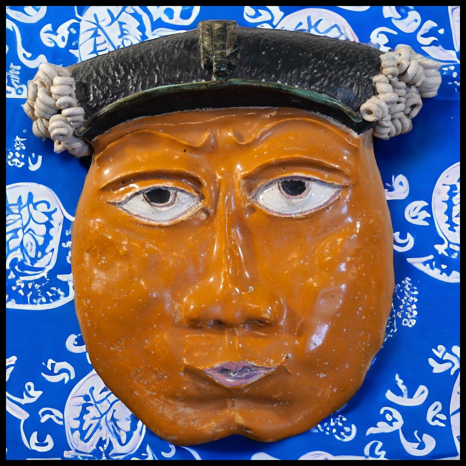 Vintage Matador Face Mask Clay Wall Art Sculpture by Gessler