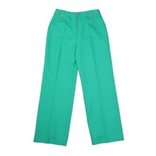 Vintage 70s kelly green straight leg high rise trouser pants 29"