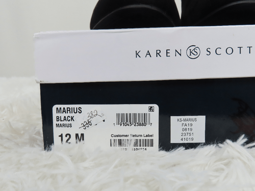 Karen Scott Black Perforated Marius Almond Toe Sculpted Heel Zip-Up Booties 12 - Picture 4 of 7