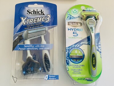 Set Of Schick Hydro 5 Razor Sensitive & Schick Extreme3  Brand New