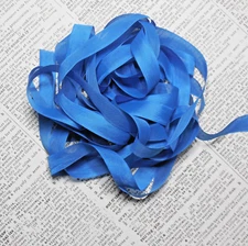 Vintage Seam Binding Ribbon 5 Yds Adriatic Blue Woven Edge Rayon Sewing Trim