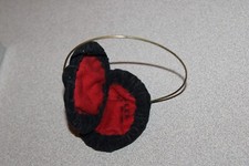 RARE Antique 1906 KELLER Child's Black Velvet Earmuffs Ear Muffs