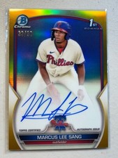 Marcus Lee Sang 2023 Bowman Chrome 1st Gold /50 Auto Autograph Prospect CPA-ML 