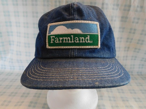 Vintage Farmland Patch Denim Baseball Cap Hat Snapback K Products - Picture 2 of 11