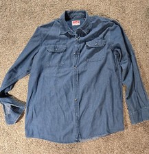 Wrangler Premium Quality Long Sleeve Button Up Shirt Size LT
