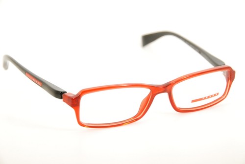 Rare Authentic Prada VPS 04B AB9-1O1 53mm Red Black Frames Glasses Italy - Picture 7 of 7