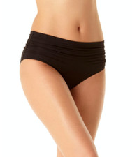 ANNE COLE High-Waist Bikini Bottoms MYMB36001 Black XS NWT 54