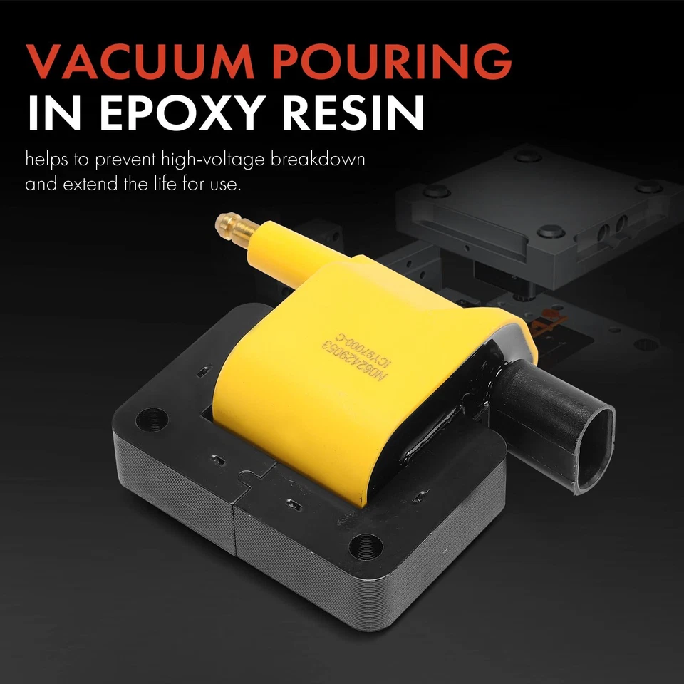 Yellow Ignition Coil for Jeep Cherokee 1991-1997 Chrysler Daytona Dodge Plymouth - Image 3 of 4