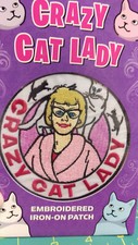 New Crazy Cat Lady embroidered patch - cool collectible patch 3.5 inches wide