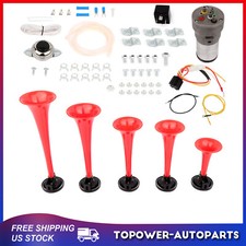 Dixie Musica 5 Trumpet Dukes Of Hazzard L Air Horn Kit W Compressor For Car Red