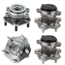 Front & Rear Wheel Hub & Bearings for 2013 2014 2015 2016 2017 Nissan Leaf FWD