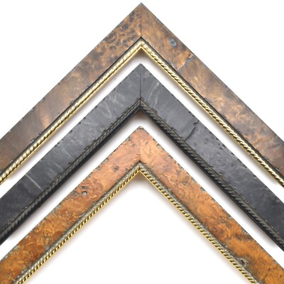 Rustic Burled Wood Gold Accented Picture Frame Farmhouse Home Decor For Wall Art