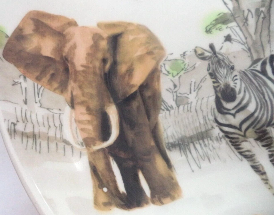 Tazón de pasta Pier 1 África vintage pintado a mano loza Italia 3" x 13" Foto 4 de 4