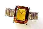 Hsn Colleen Lopez Sterling Silver Madeira Citrine & Amethyst Band Ring 5