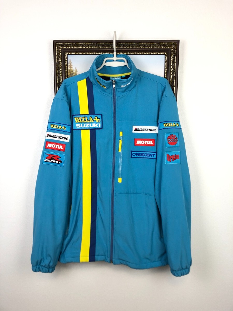 Authentic Suzuki Rizla Motorcycle Racing Blue Mens Jacket Ferrari