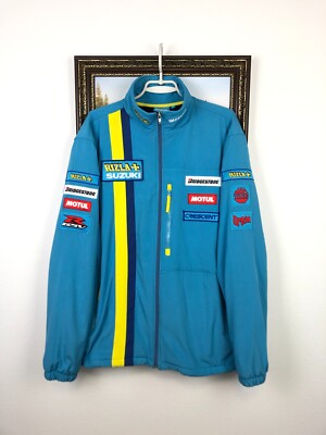 Authentic Suzuki Rizla Motorcycle Racing Blue Mens Jacket Ferrari